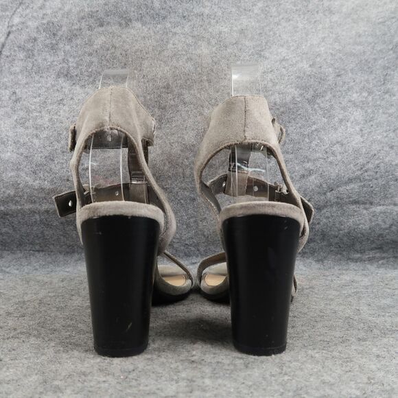 Sam Edelman Shoes Womens 6.5 Heeled Sandals Ankle Straps Leather Block Heel Grey - Picture 5 of 15